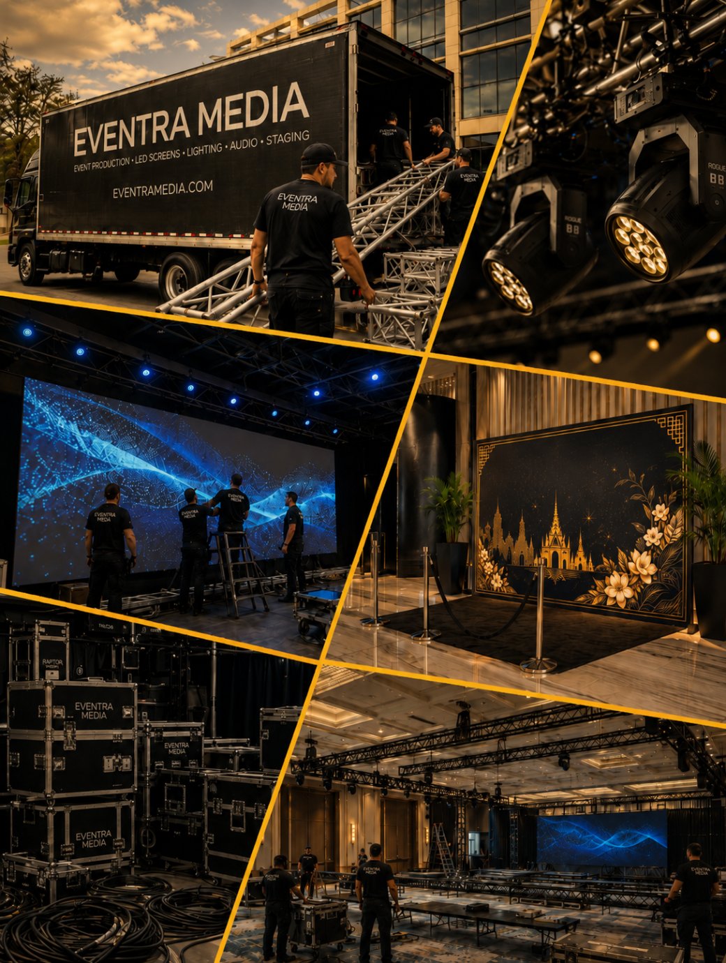 Event production team managing a conference floor in Thailand